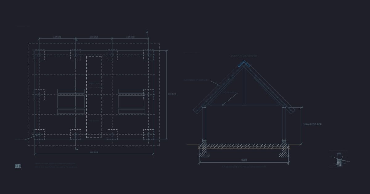 Thatched lapa gazebo plan and section