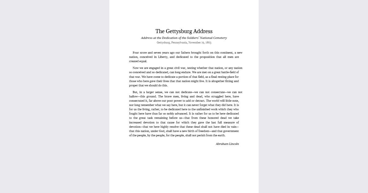 The Gettysburg Address