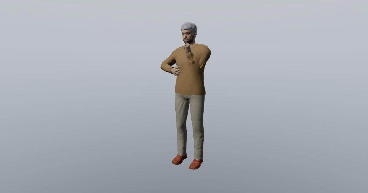 Thoughtful stance - 3D Person, Standing