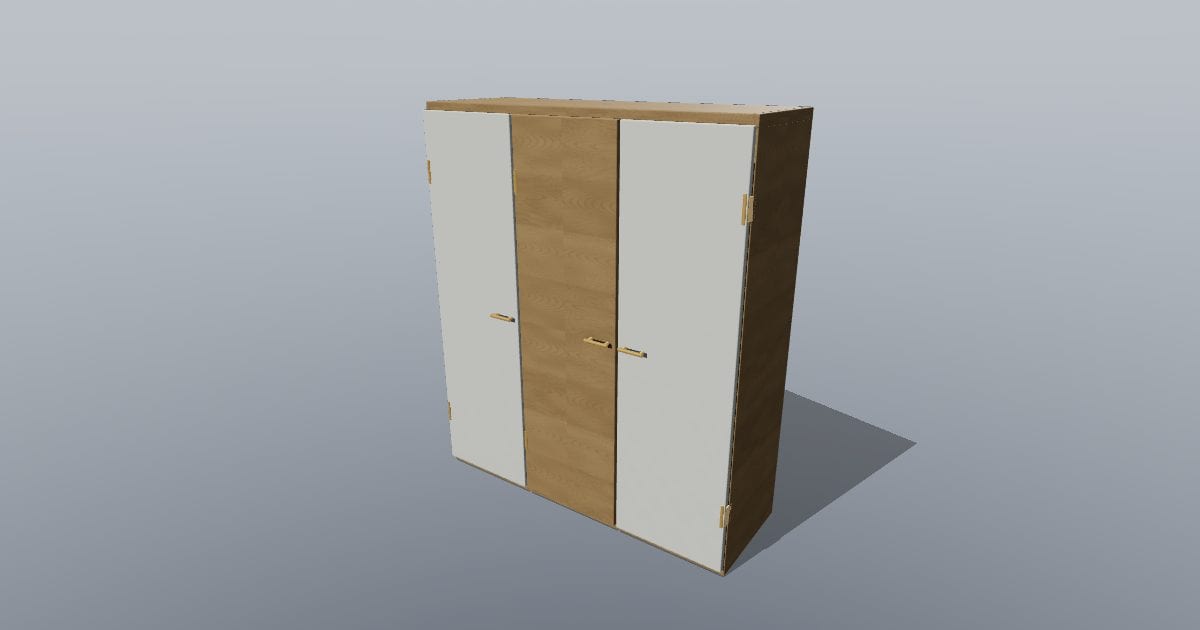Three door wardrobe - Original Interior Furnishing