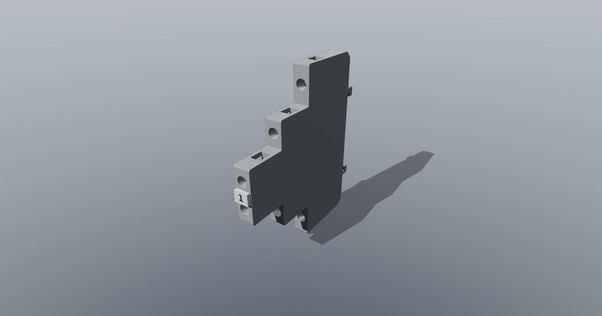 Three-level DIN-rail screw terminal block