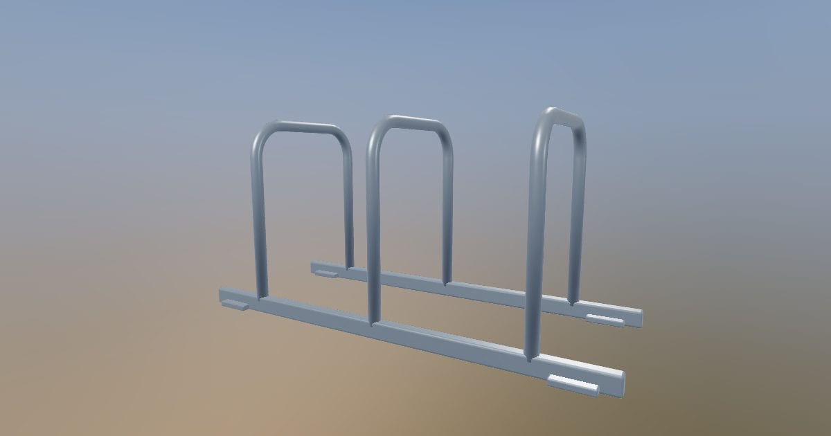 Three loop bicycle rack