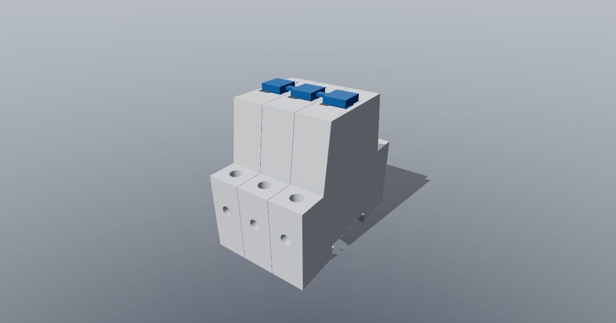 Three-pole DIN circuit breaker