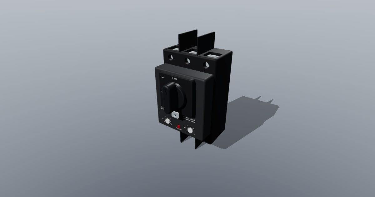 Three-pole MCCB 160 A frame with rotary handle