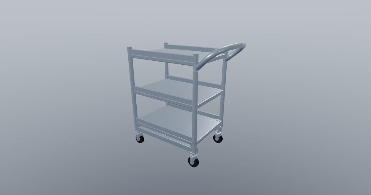 Three shelf medical supply cart