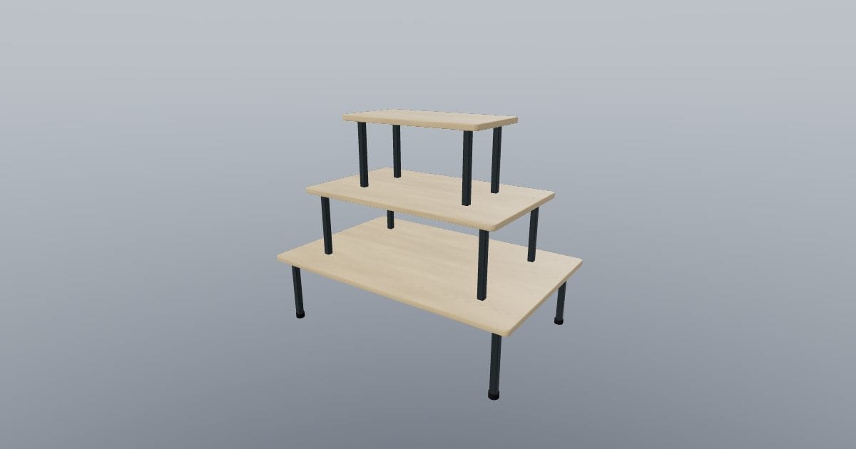 Tiered retail display - Retail Display Table
