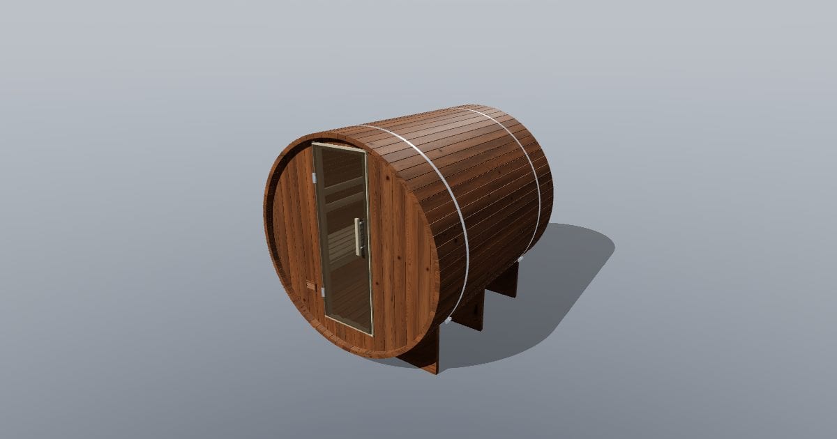 Timber barrel sauna, 2.05 m diameter thermowood