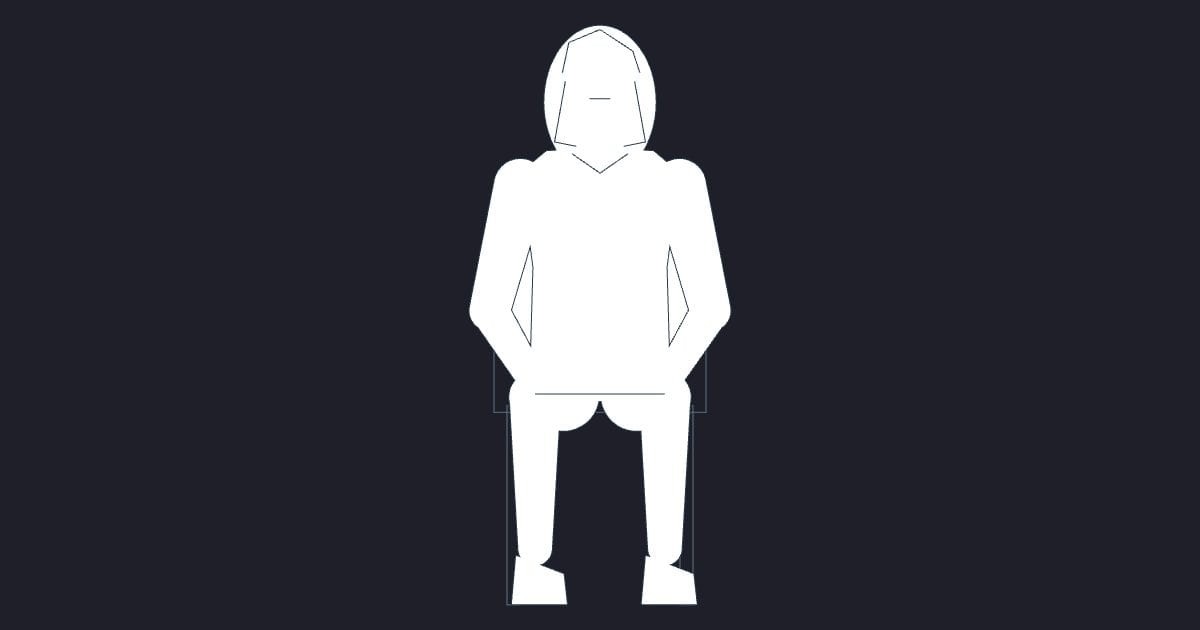 Toddler girl seated elevation - Person CAD Block