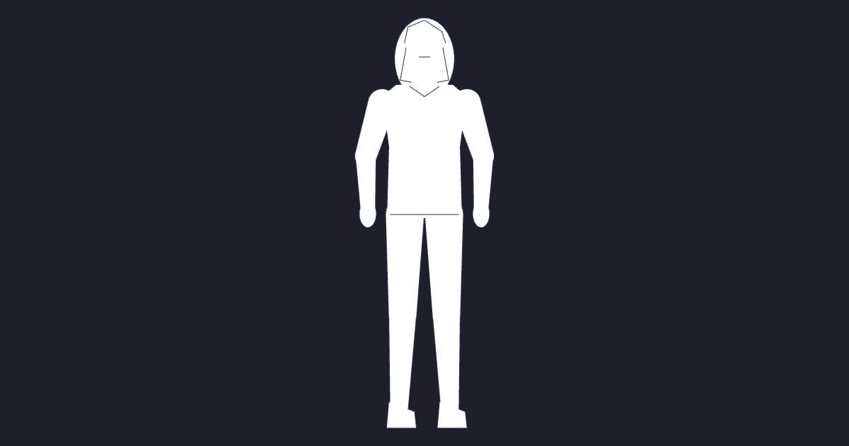 Toddler girl standing elevation - Person CAD Block