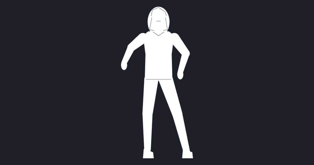 Toddler girl walking elevation - Person CAD Block
