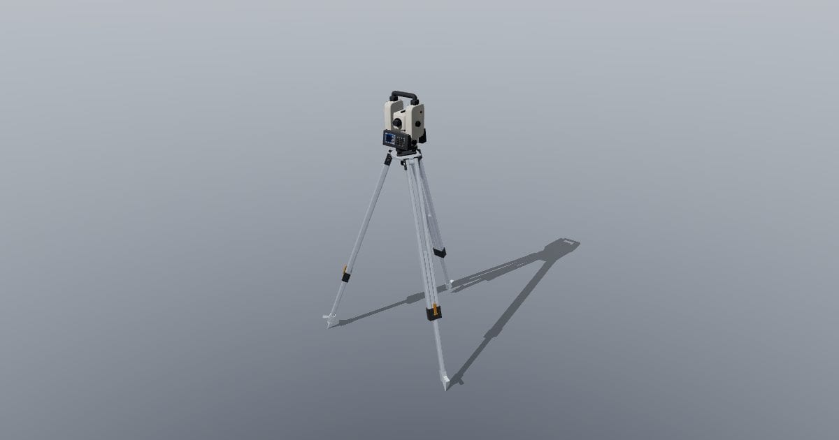 Total station on aluminium surveyor tripod