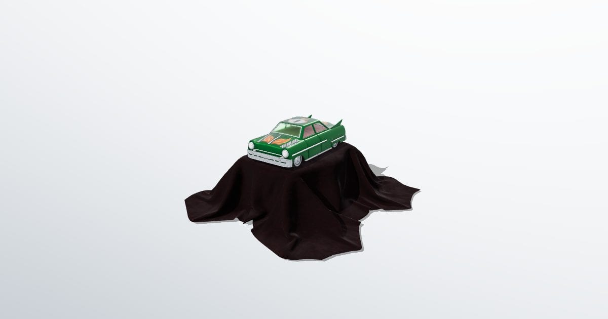Toy car under a cloth