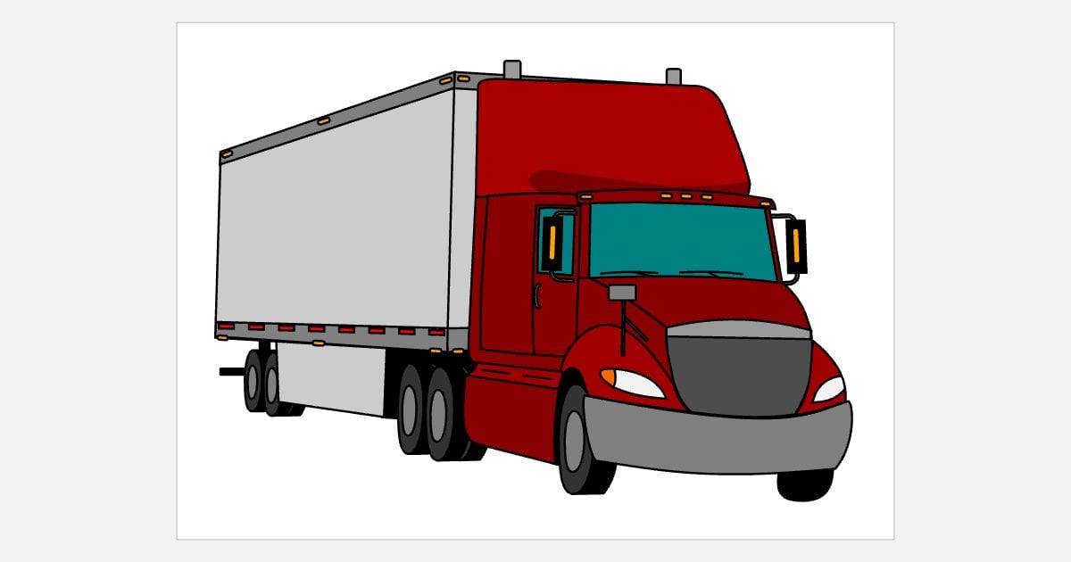 Tractor trailer truck: Free CDR 2D drawing (CC0) | Innerscene Drawing ...