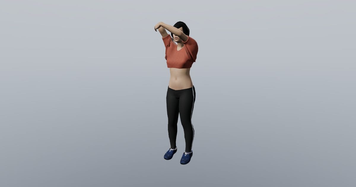 Triceps stretch - 3D Person, Stretching