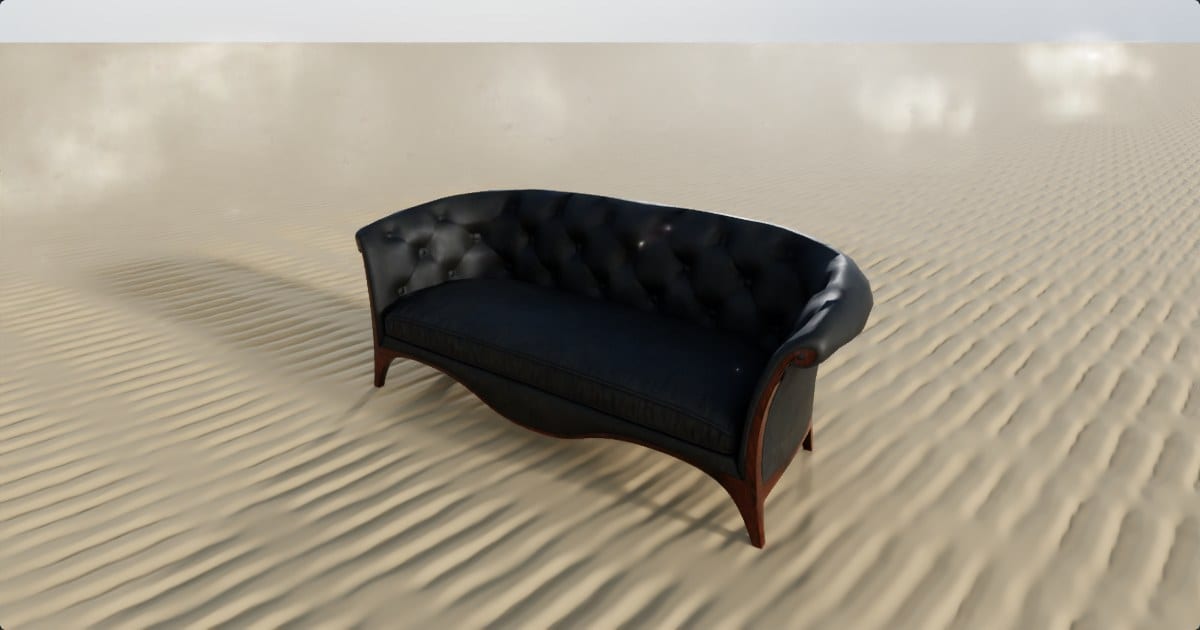 Tufted leather sofa