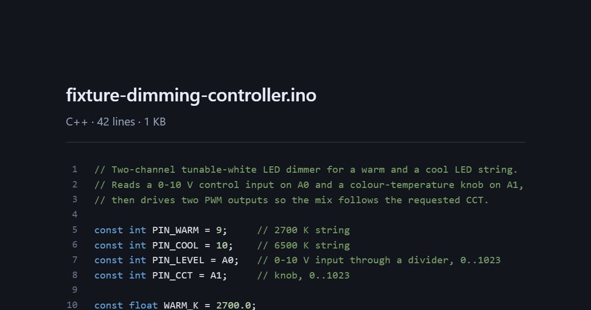 Tunable-white dimmer (Arduino)