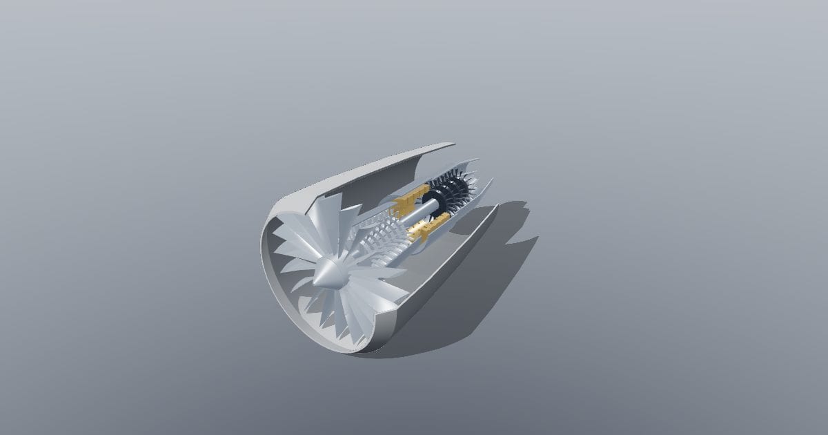 Turbofan quarter cutaway