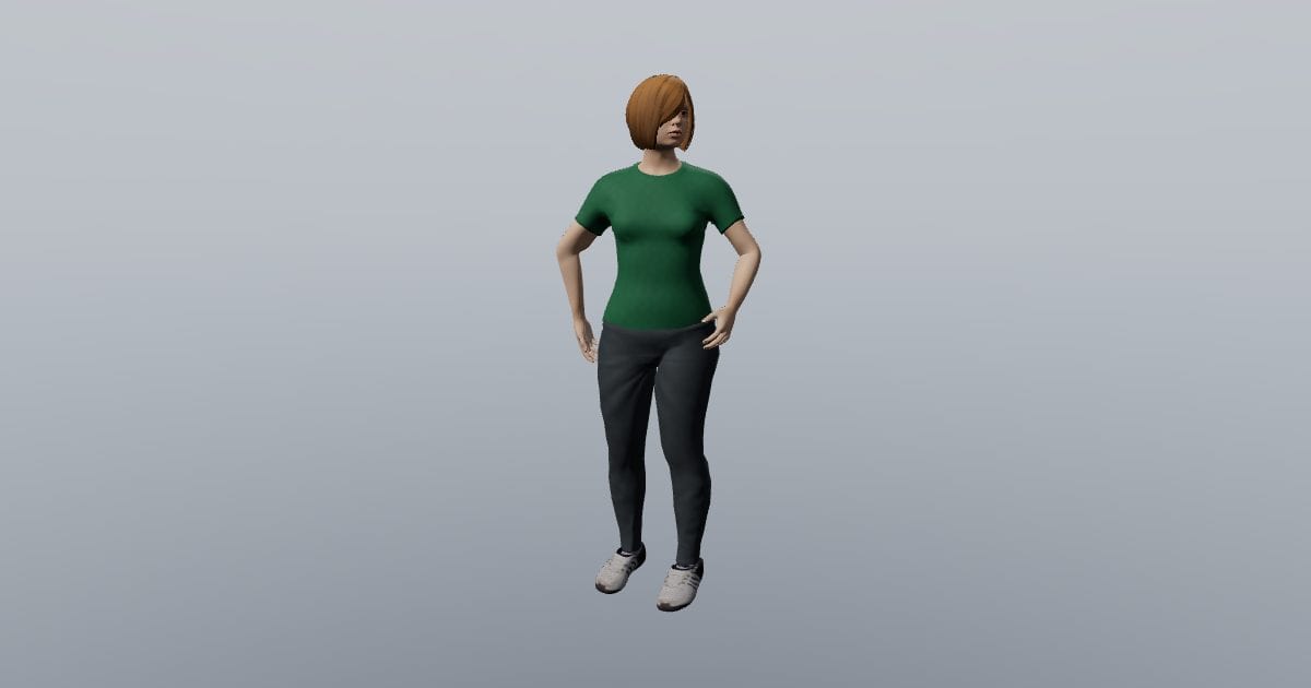 Turning to look back - 3D Person, Standing