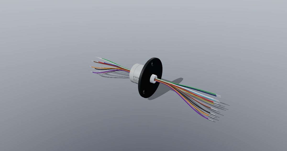 Twelve-wire capsule slip ring, 22 mm with 44 mm flange