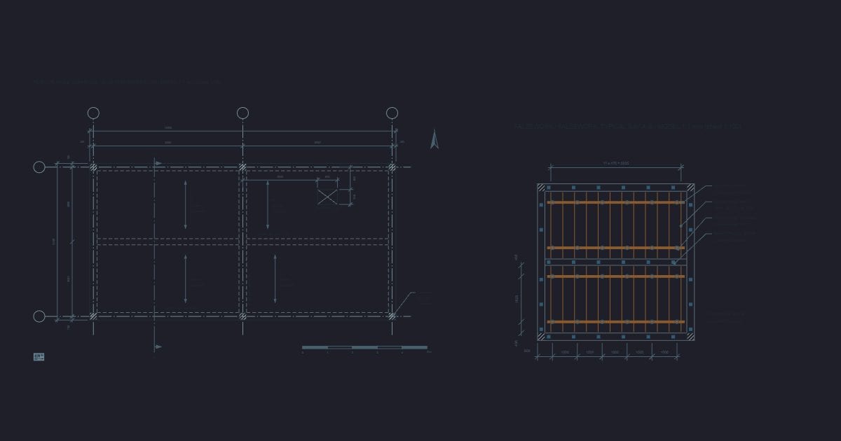 Two-bay slab formwork plan / plan de coffrage