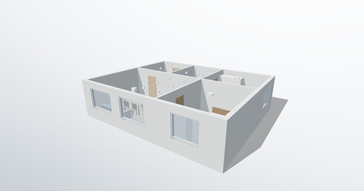 Two-bedroom flat (DIALux evo)