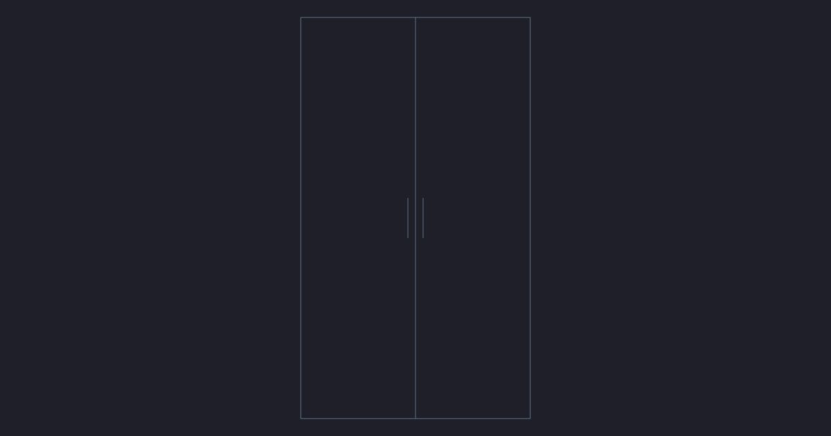 Two door wardrobe elevation - CAD Block