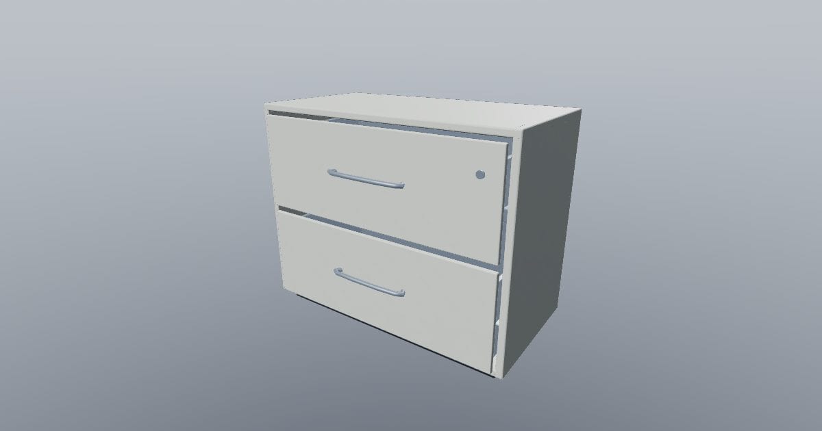 Two drawer lateral filing cabinet