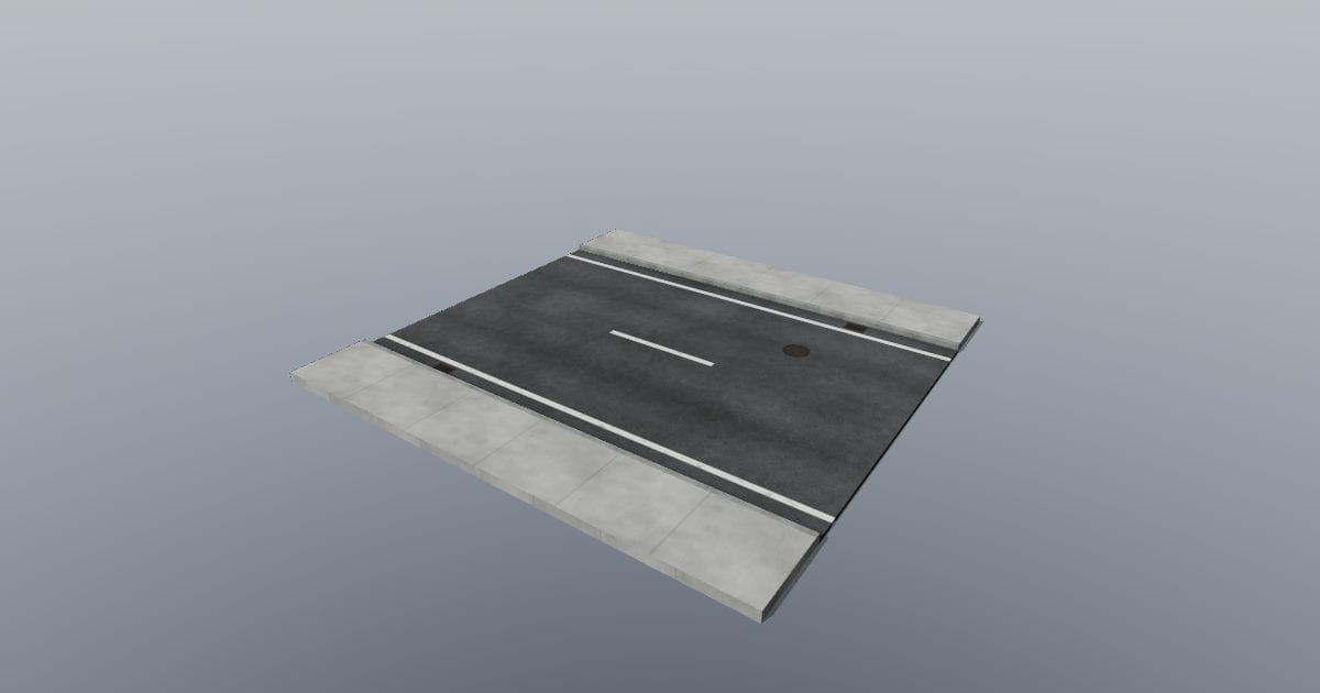 Two-lane straight road with markings