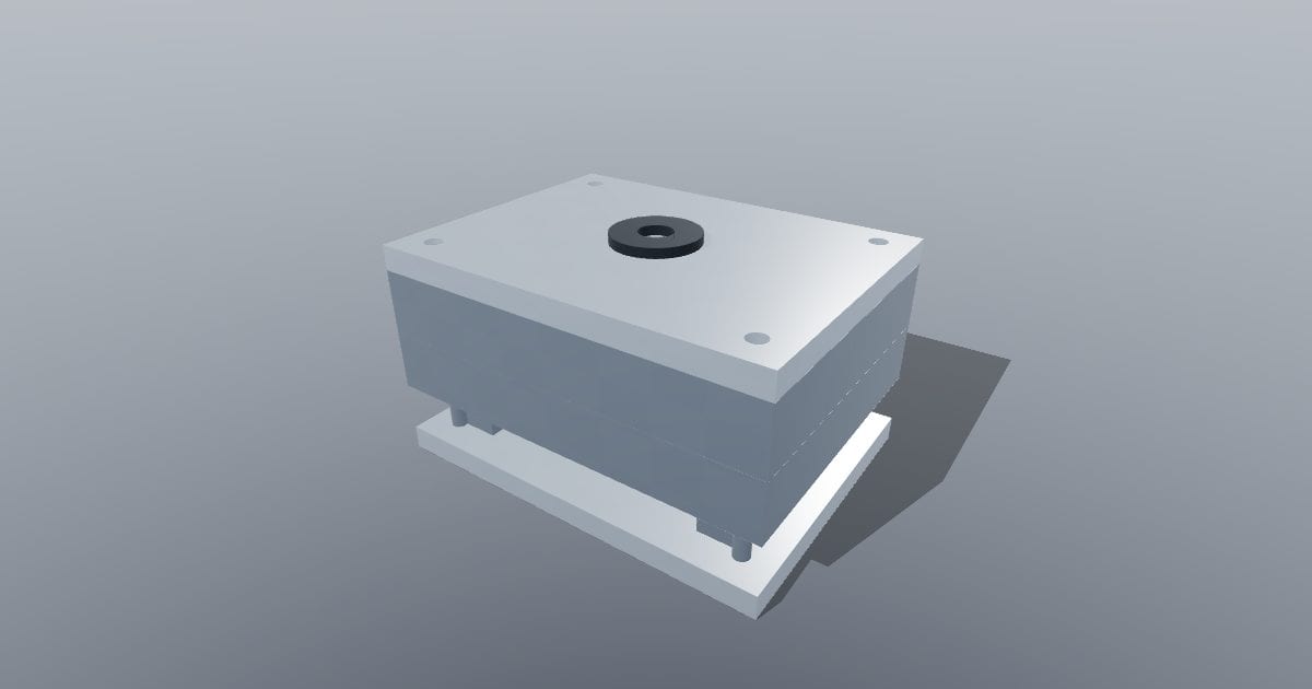 Two-plate mould - closed