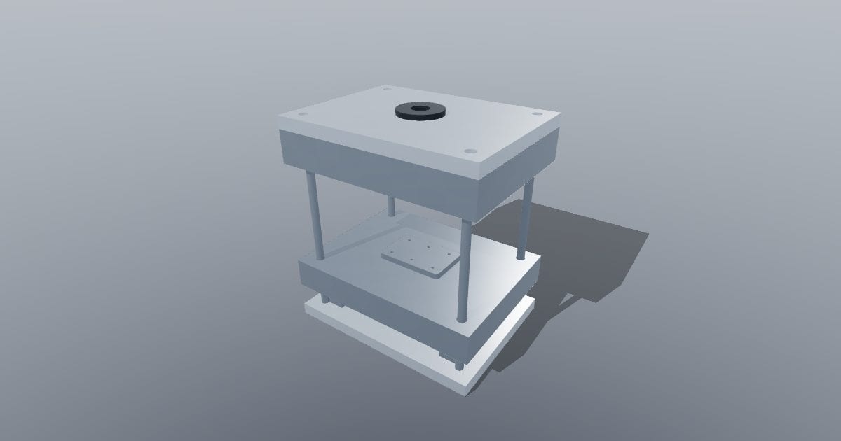 Two-plate mould - open