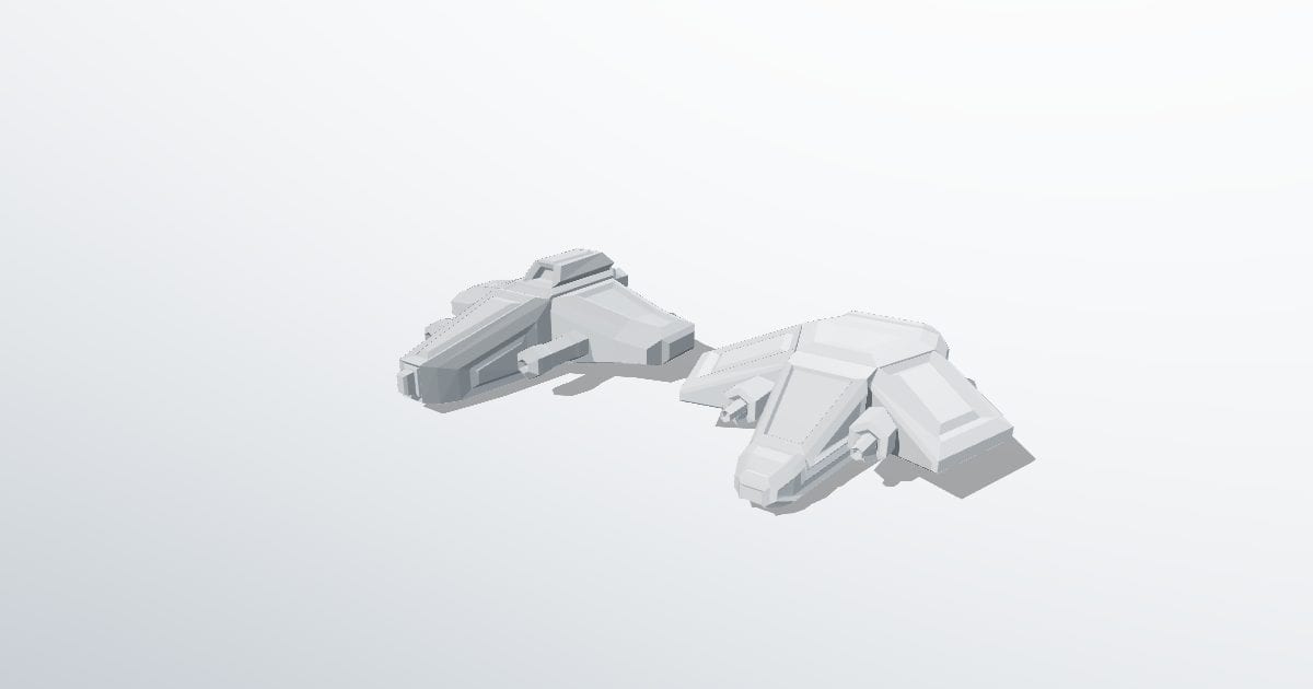 Two small spaceships (Blender)