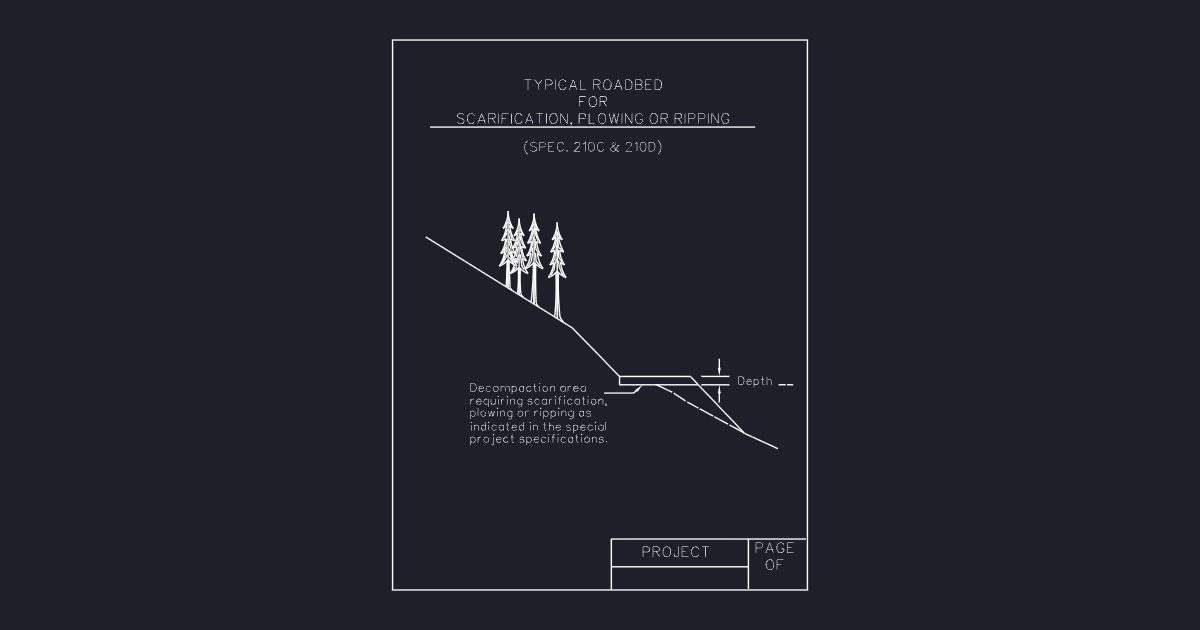 Typical Roadbed for Scarification, Plowing or Ripping (USFS Decom1)