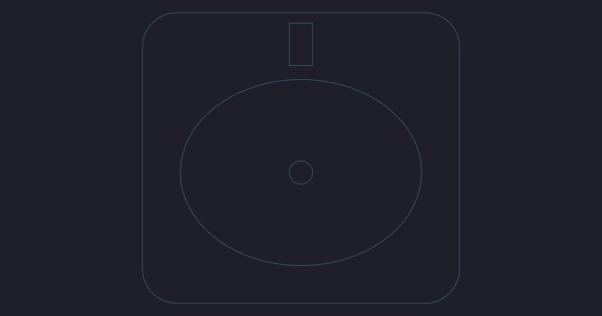 Utility sink plan - Plumbing and HVAC CAD Symbol