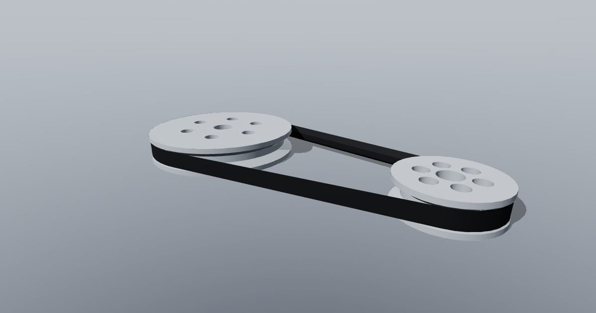 V-belt pulley pair with continuous belt