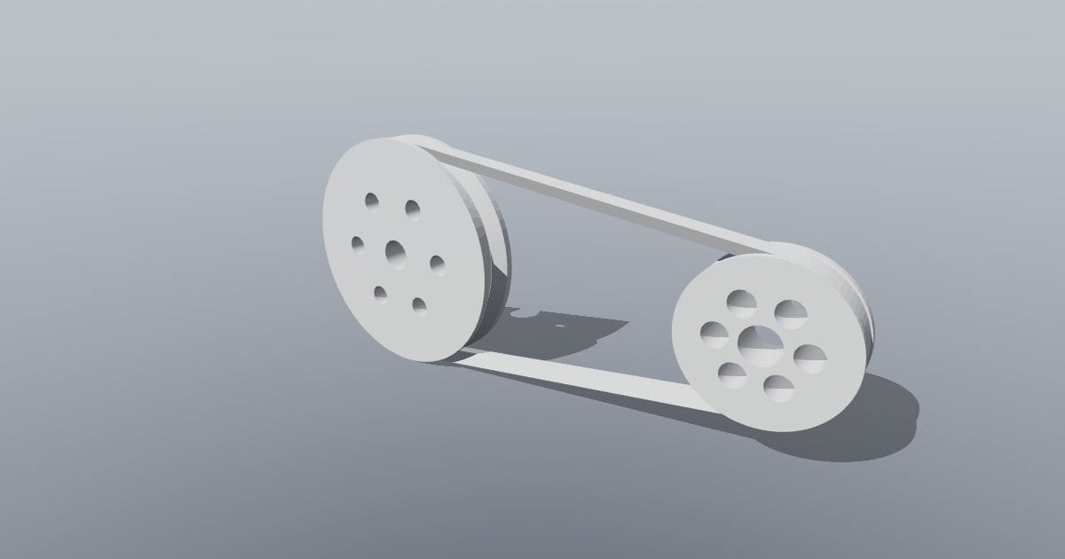 V-belt pulley pair with continuous belt (3MF)