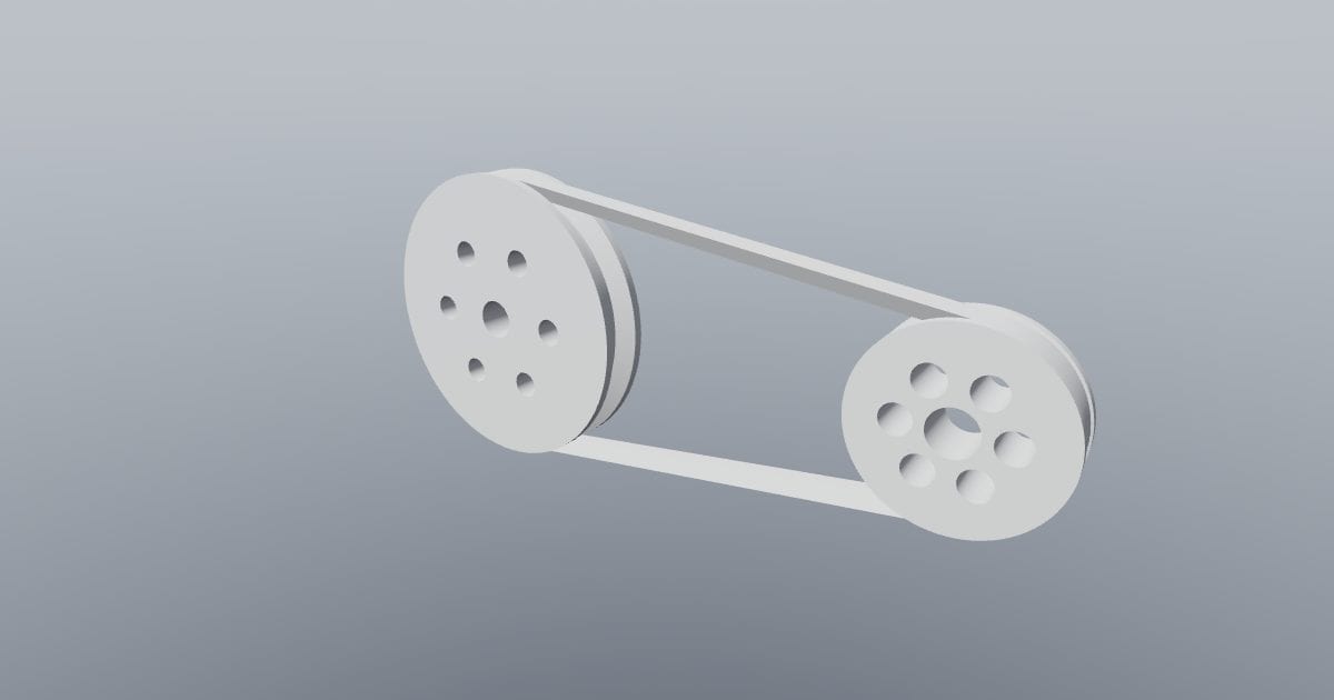 V-belt pulley pair with continuous belt (Collada DAE)