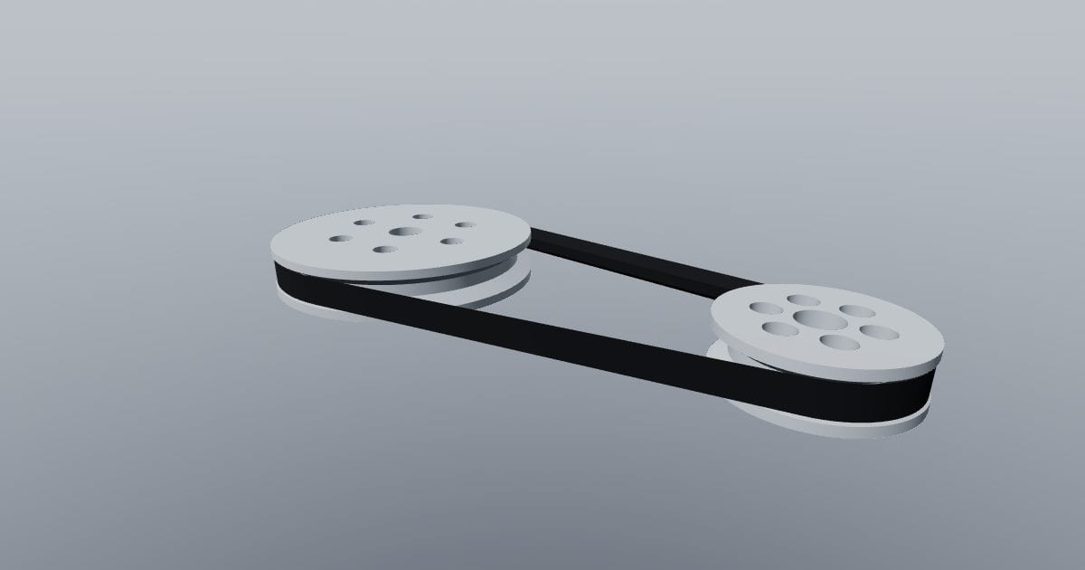 V-belt pulley pair with continuous belt (PLY)