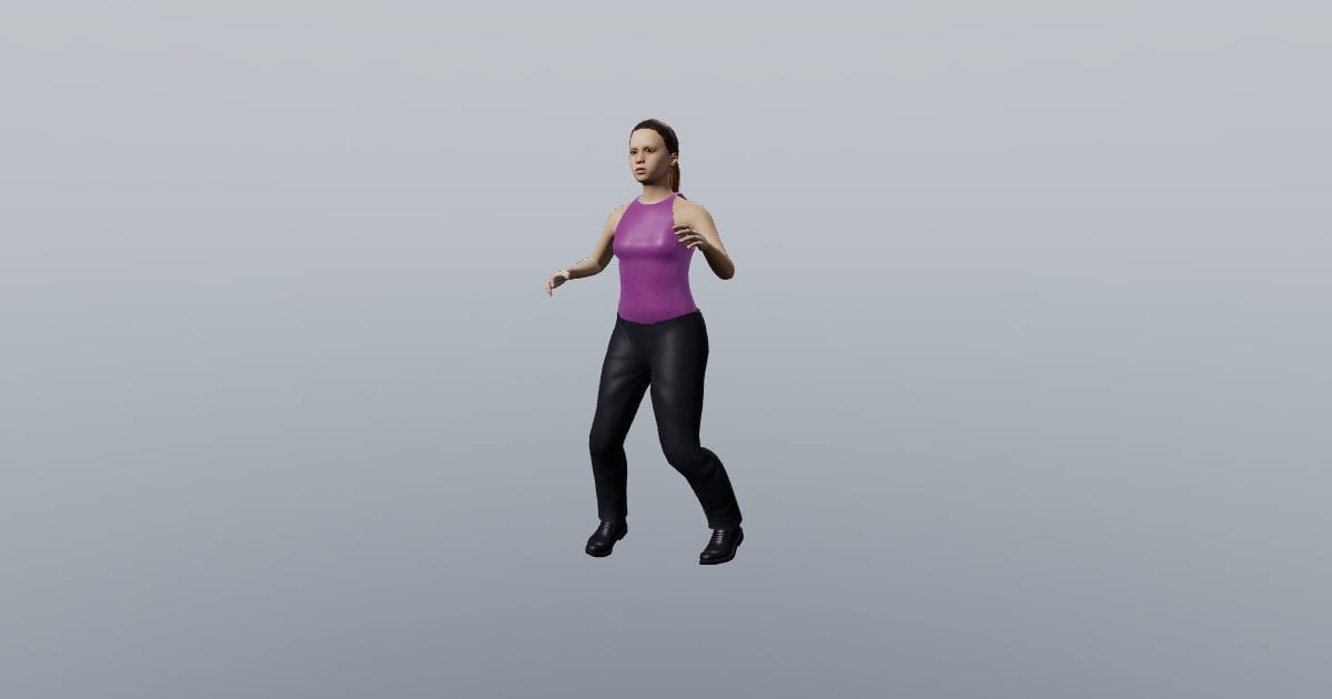V-step groove - Dancing 3D Person, Animated