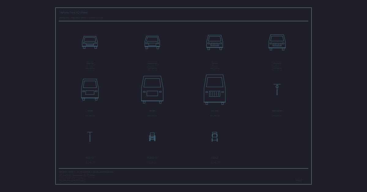 Vehicle front A3 sheet - CAD Collection