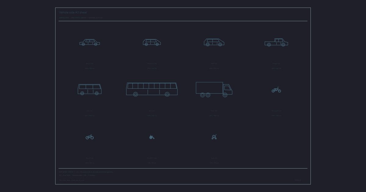Vehicle side A3 sheet - CAD Collection