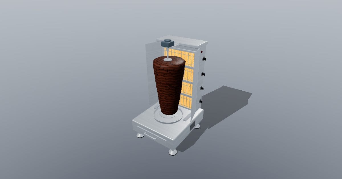 Vertical gas doner kebab / shawarma machine
