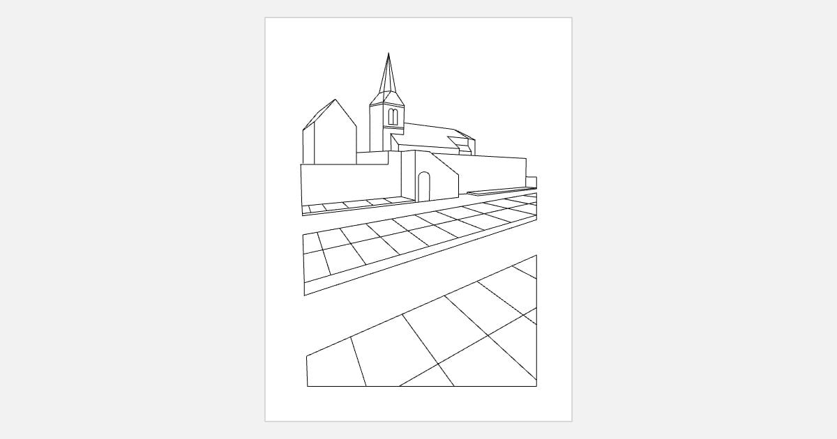 Village church and street