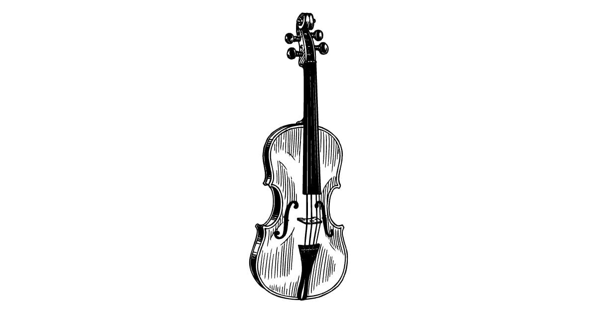 Vintage violin line art: Free EPS 2D drawing (CC0) | Innerscene Drawing ...