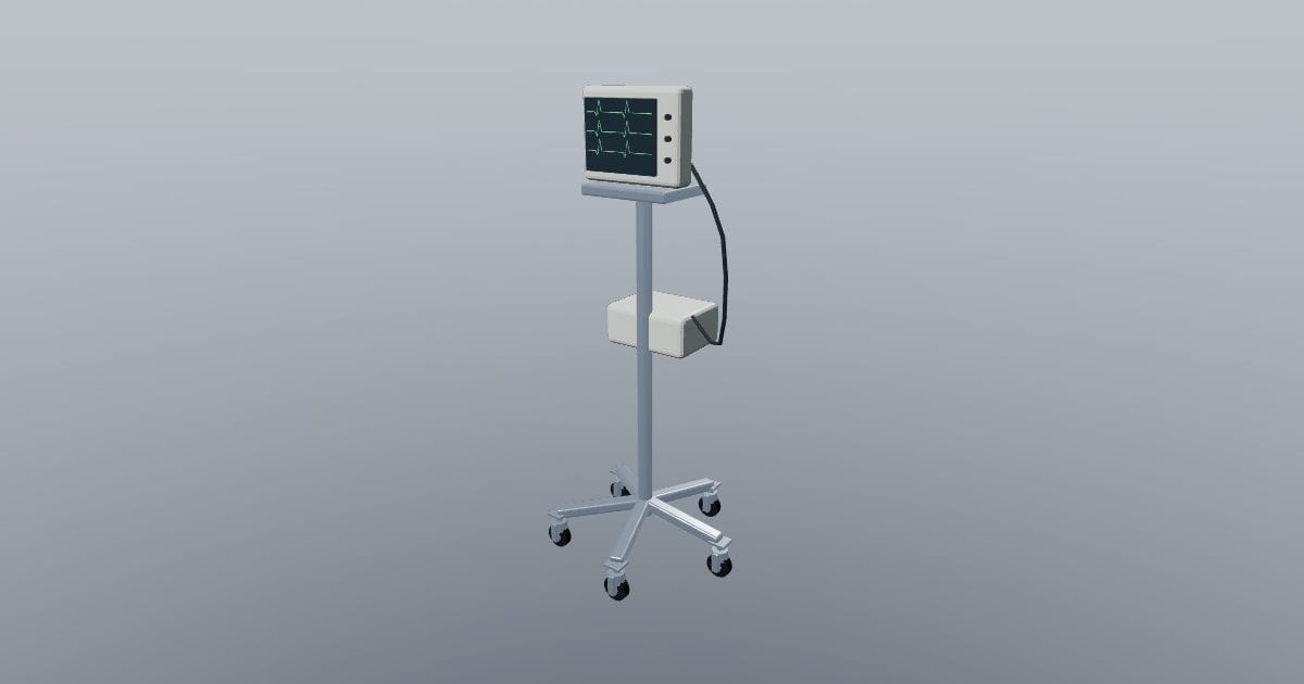 Vital signs monitor on roll stand