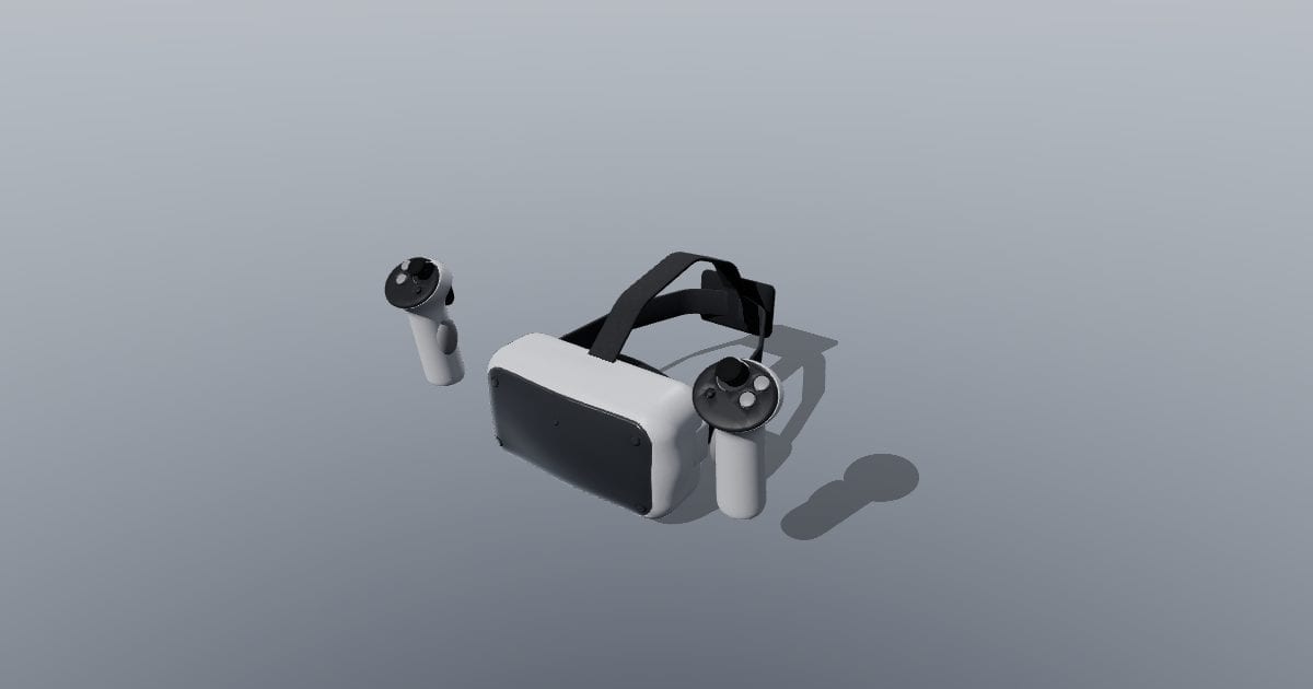VR headset with controllers