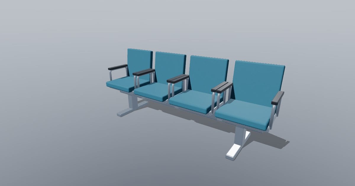 Waiting room four seat beam bench