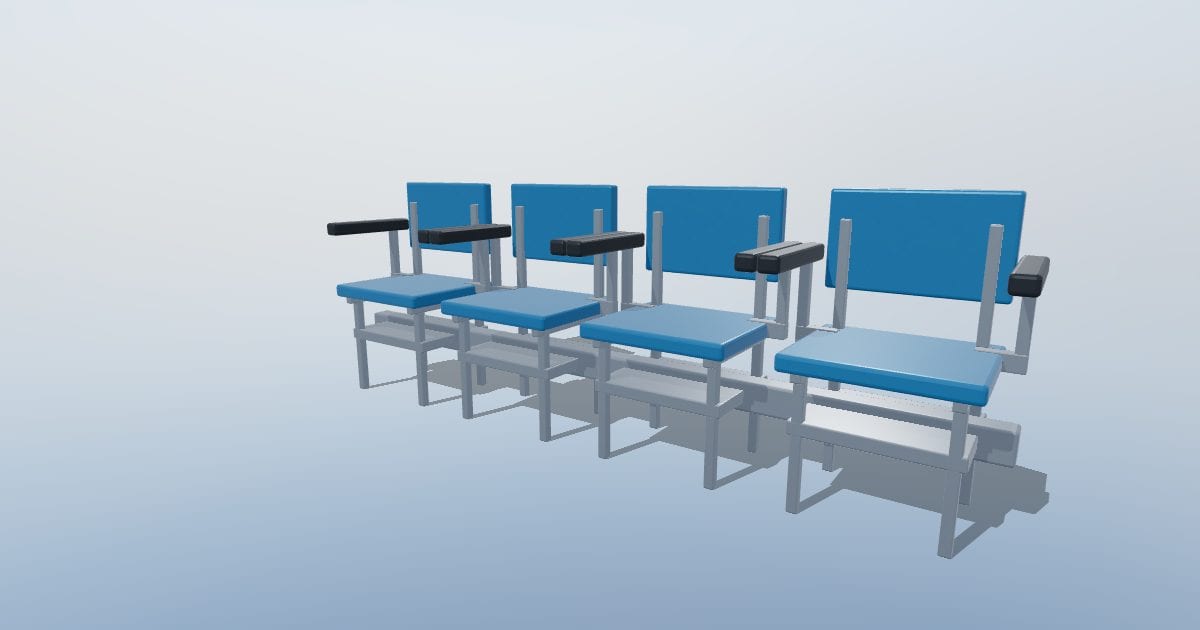 Waiting room seating row - Public transport furniture