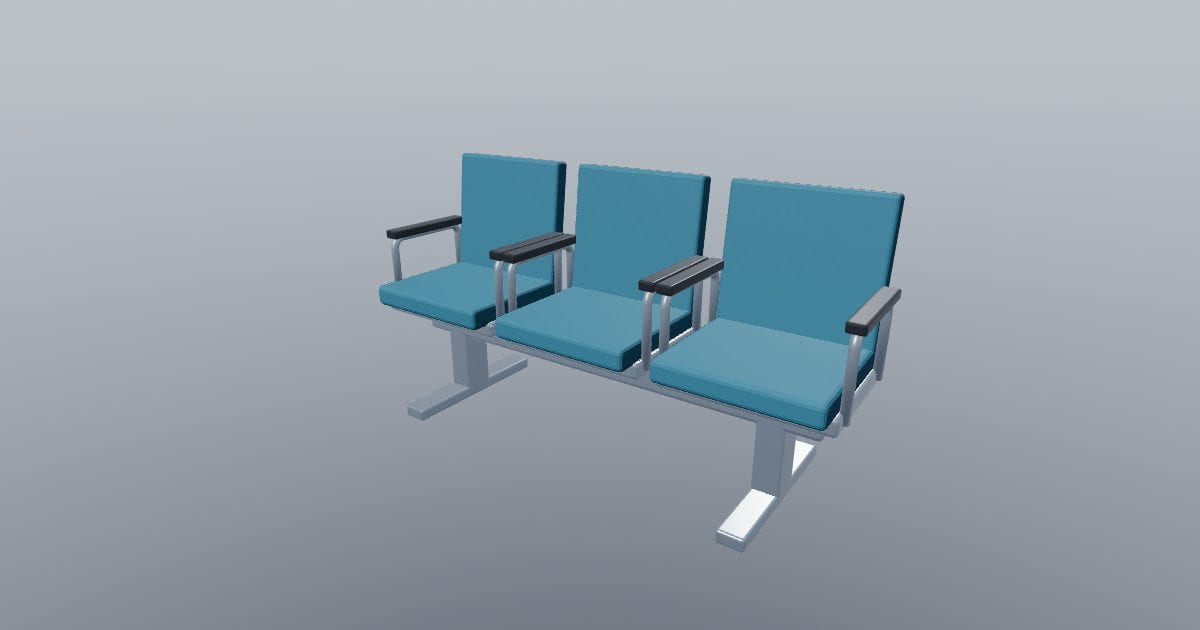 Waiting room three seat beam bench