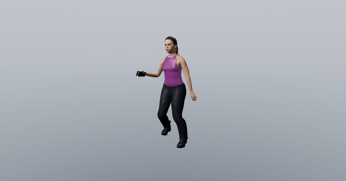 Walk carrying phone - Maya 3D Person, Animated