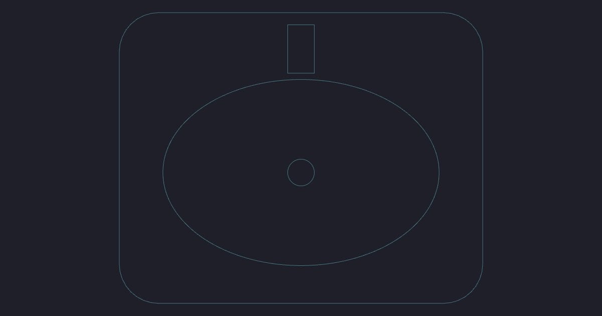 Wall basin plan - Plumbing and HVAC CAD Symbol